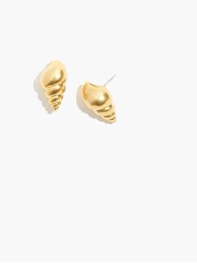 Madewell Gold Shell Stud Earrings